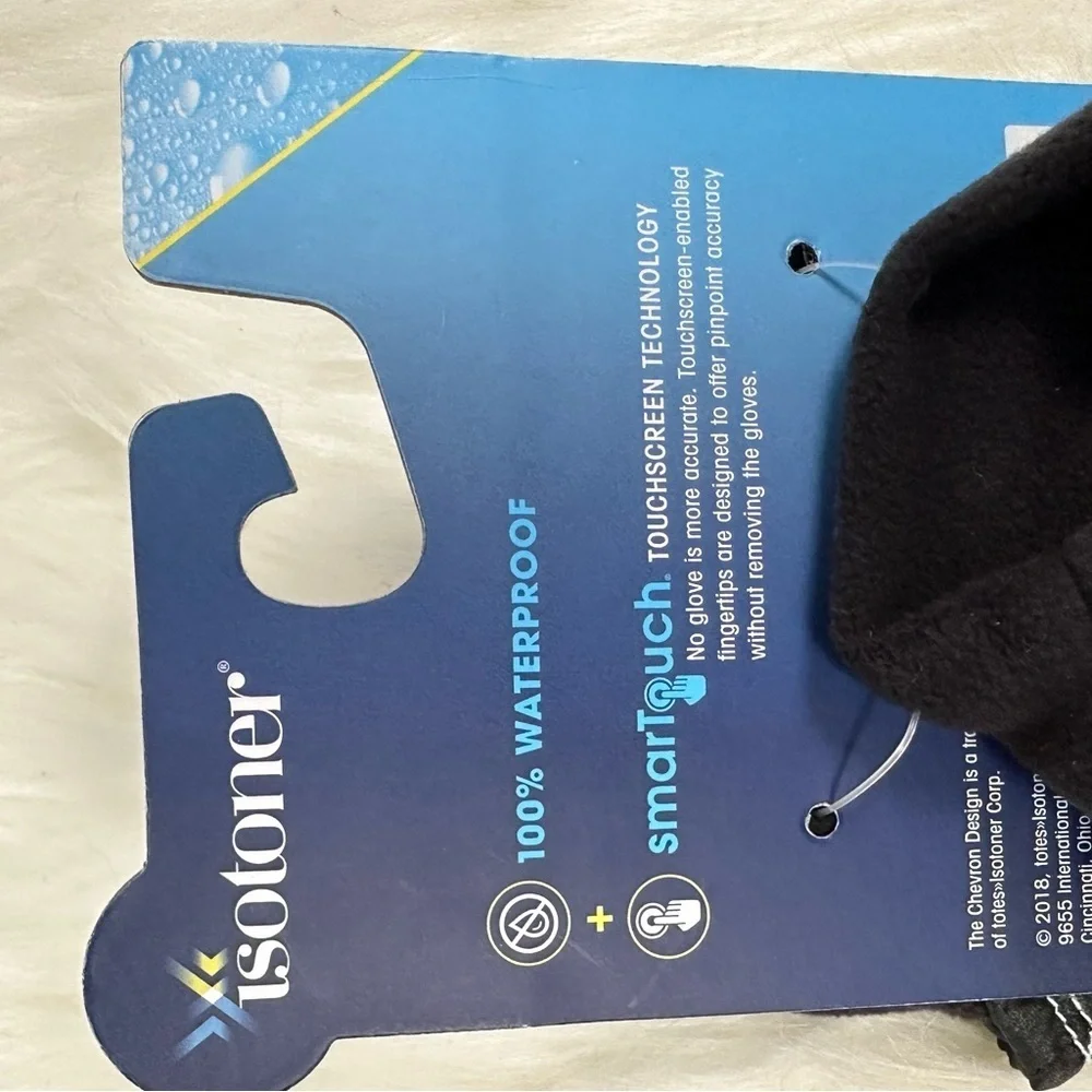 Isotoner Ski Gloves Waterproof Touchscreen Technology Palm Grips Black S/M NWT